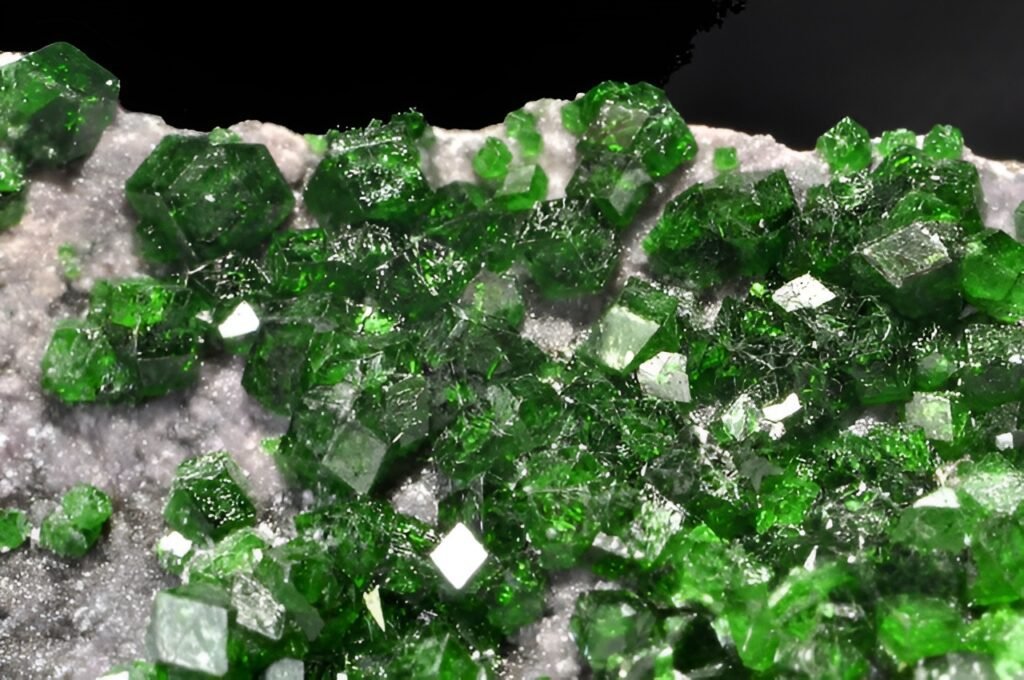 Bright Green Uvarovite, from the Garnet Family
