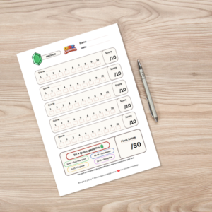 Quiz Legend Pro – Emerald Scorecard (50 Questions)