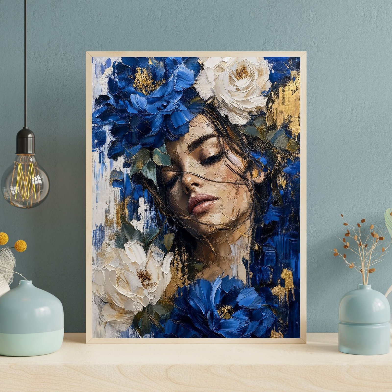 Woman & Blue Peonies VI | 250🪙 - Image 4