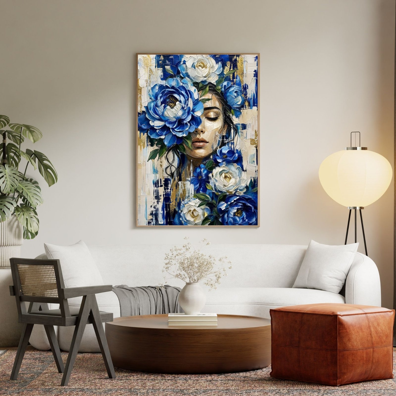 Woman & Blue Peonies VII | 250🪙
