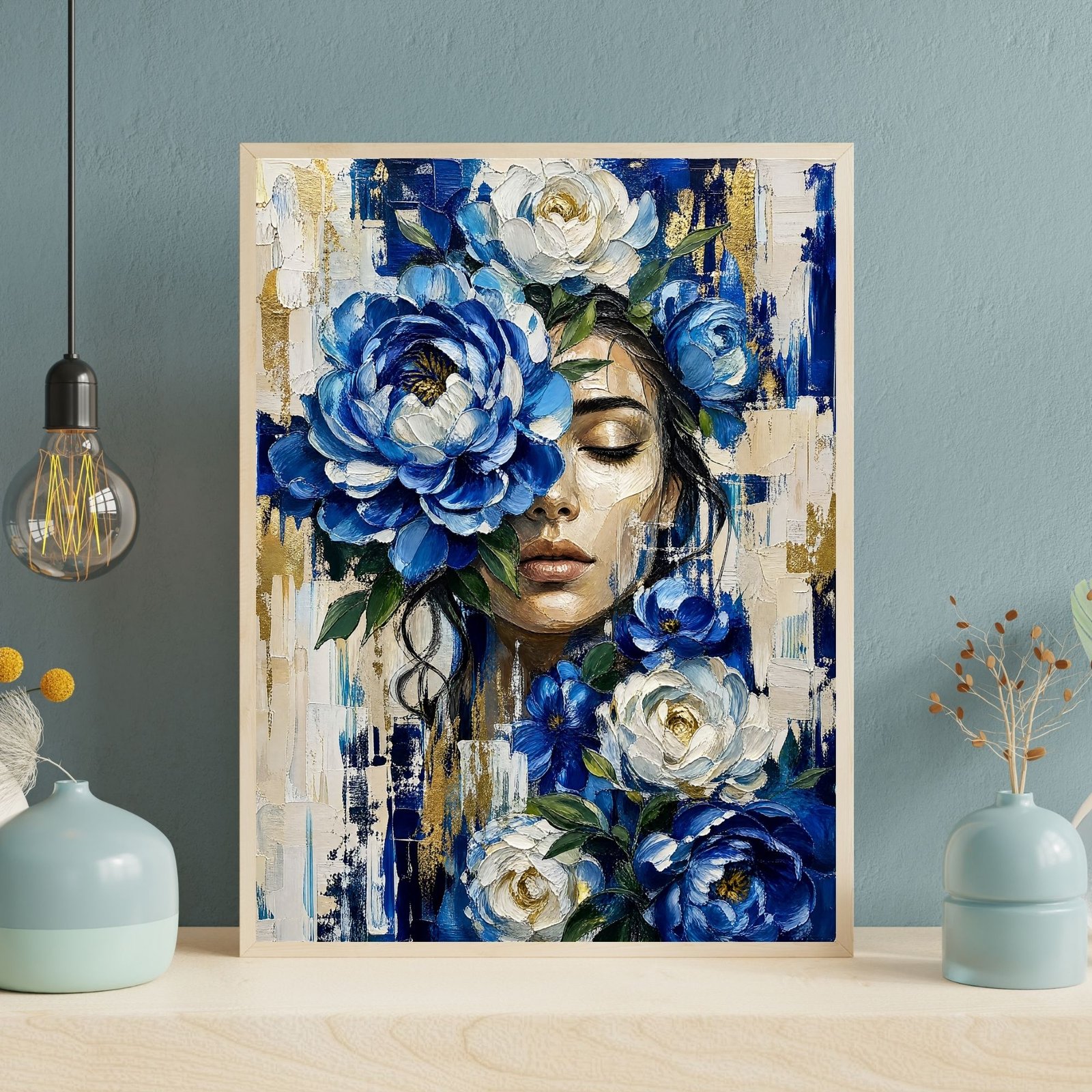 Woman & Blue Peonies VII | 250🪙 - Image 4